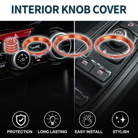 TUCKBOLD AC Air Conditioner Climate Heater Mirror Control Switch Knob Cover Ring for Subaru Forester 2019-2024 Sturdy | Interior Decal Trim Orange 4 Pcs