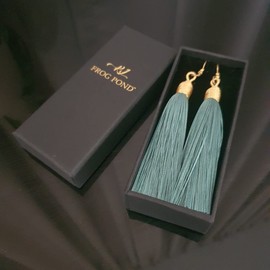 KLFrogPond Boho Thread Long Tassel Dangle Drop Colorful Fringe Earrings Silk Fabric Ethnic Vintage Charms Eardrop, Metal, Silk Fabric