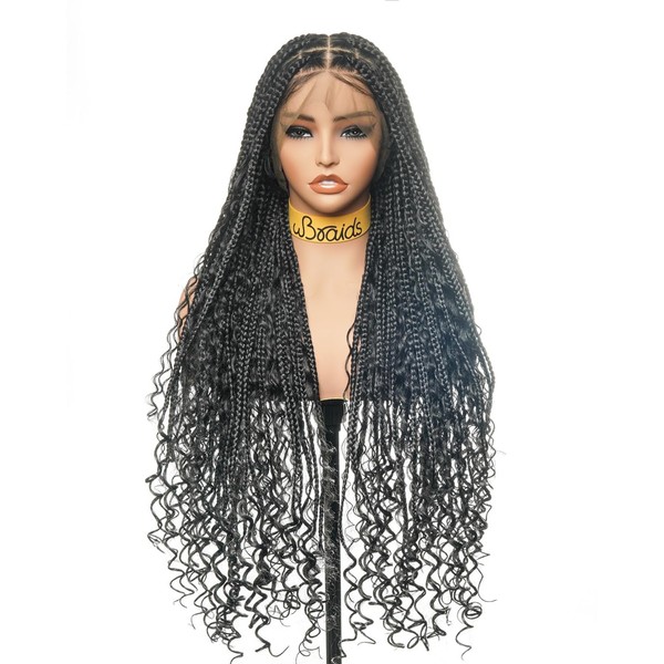 uBraids 36" Boho Knotless Box Braids with Curls Full Hand