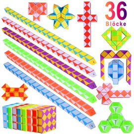 GOLDGE Children's Birthday Party Bags, 15 Pieces, 36 Blocks, Magic Snake, Small Gifts for Children, Give Aways, Children's Birthday Party Gifts, Advent Calendar Filling Children, Santa Gifts Children