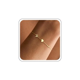 Btysun Graduation Gifts for Her - Bracelets for Women Trendy Gold Initial Bracelet for Mom Christmas Gifts Letter H&L Link Bracelets Birthday Anniversary Christmas Jewelry for Wife Aunt Niece