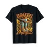 Boots On The Ground Western Cowgirl Linedance Leopard Women T-Shirt