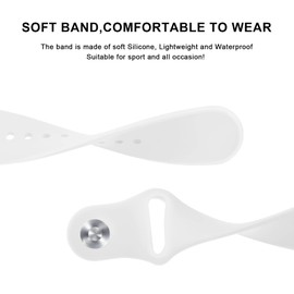 Vancle Bands for Garmin Forerunner 265 Watch Band, Garmin Forerunner 255 Watch Band, Garmin Vivoactive 4/Venu 3/Venu 2 Watch Band, Soft Silicone Sport Replacement Strap for Women Men (White)