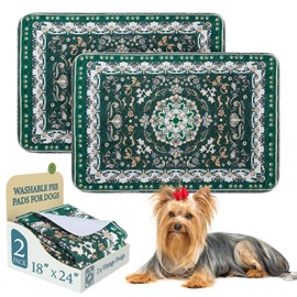 Homimp Washable Pee Pads for Dogs, 2 Pack Reusable Puppy Pads Waterproof, Absorbent and Leakproof Dog Pee Pads, Non Slip Puppy Training Pads, Pet Mat for Floor, Crate, Couch, Whelping,Green, 18"x24"