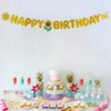 KUNGOON Gold Glitter Happy Birthday Banner with Sunflower and Butterfly,