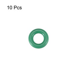 sourcing map Pack of 10 Fluororubber O-Rings FKM Seal for Machines Piping 7 mm AD 3 mm ID 2 mm Width Green