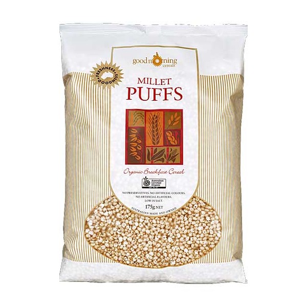 Good Morning Cereals Organic Millet Puffs Cereal GF 175g