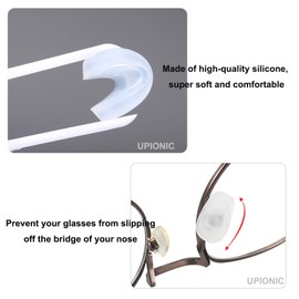 UPIONIC Glasses Nose pad Cover, Comfortable Non-Slip Eyeglass Nose Piece Pad, Slip-on Eyewear nosepad for Men and Women(5Pairs,White,M Size)