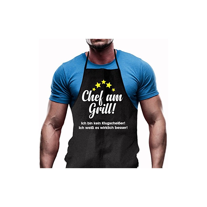 Shirtoo Barbecue Apron Besserwisser - Funny Gift for Men and