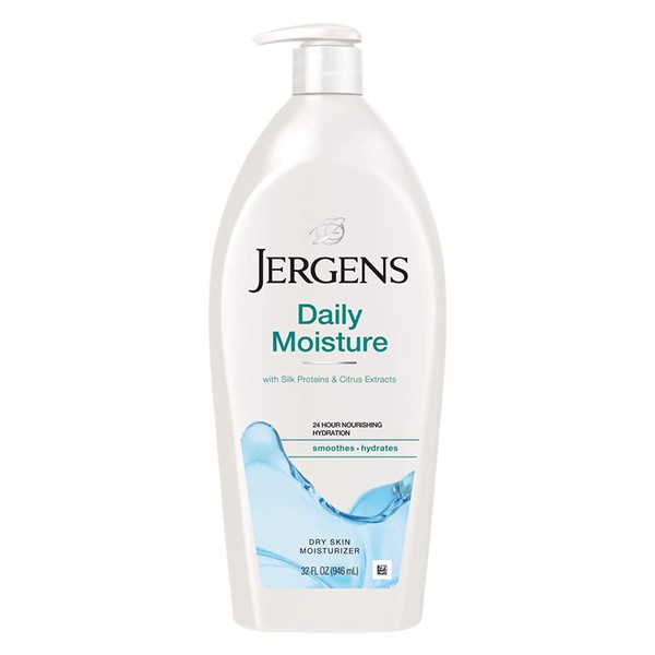 Jergens Daily Moisture Dry Skin Moisturizer, Body Lotion, 32 Ounce, with HYDRALUCENCE blend, Silk Proteins, and Citrus Extract, to help Restore Skin Luminosity