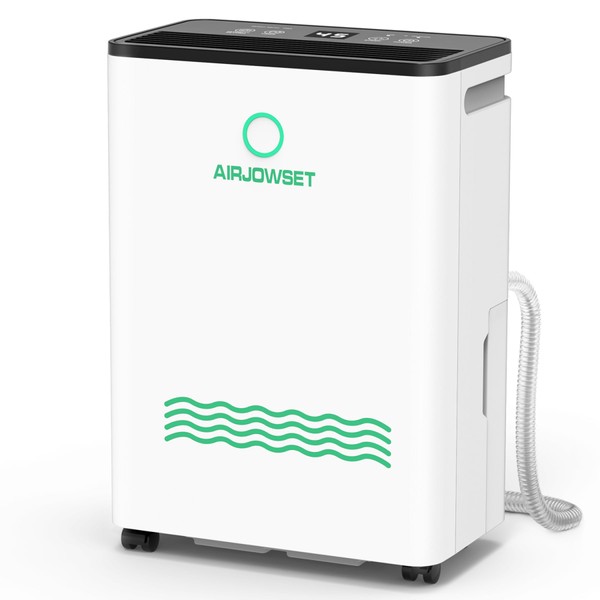 AIRJOWSET Dehumidifiers 50 Pints 4500 Sq.Ft, Basement Dehumidifier 0.66 Gallon