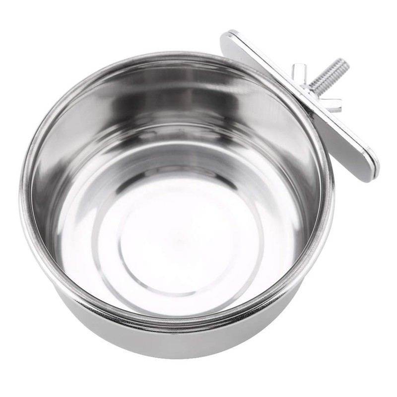 Bird Dish Bait Container Water Container Stainless Steel Fixed in