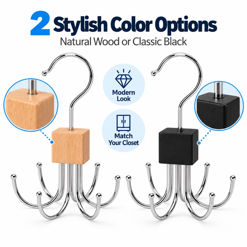 360° Rotating Belt Hanger for Closet Storage – Multi-Use Organizer