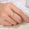 SHELOVES Yellow Gold Plated Sterling Silver Engagement Ring Sets Solitaire