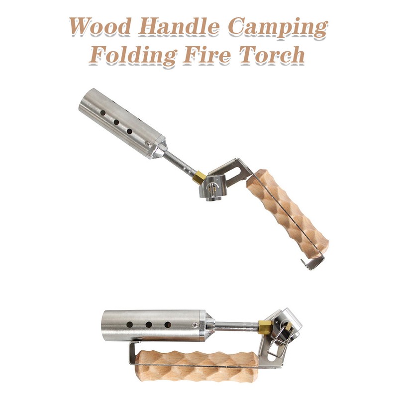Wood Handle Camping Folding Fire Torch Fire Starter Charcoal Lighter