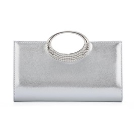 EVEOUT PU Leather Clutch with Handle & Detachable Chain Strap Women's Elegant Evening Bag for Weddings,Parties,Dinner & Daily Use