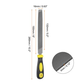 HARFINGTON Horseshoe File 6 Inch 3mm High Carbon Steel Single Cut Flat Hand Rasp File with Plastic Handle for Deburring and Removing Material