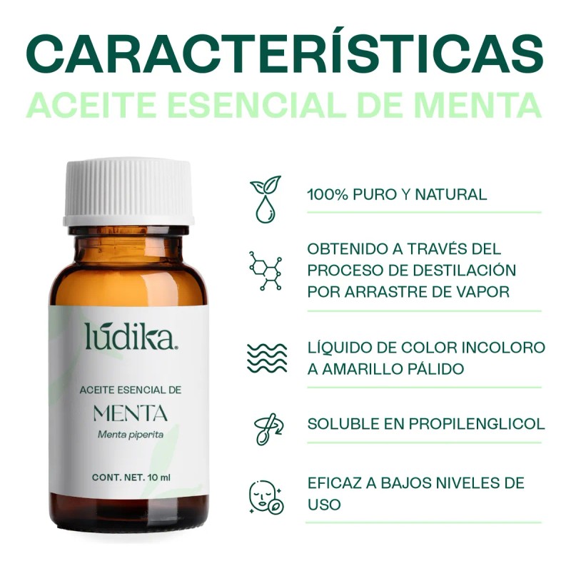 Aceite Esencial De Menta Piperita 10 Ml, Aromaterapia, Spa