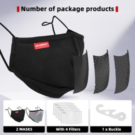 Asoract Cloth Face Mask 3-Ply Cotton Soft Washable Reusable Face Mouth Mask Comfortable Breathable Mouth Covering with Adjustable Ear Protection Loops and Filters for Women and Men