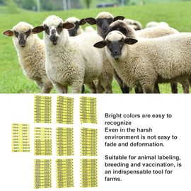 100 Pieces Sheep Ear Tags with Letters Lamb Ear 001-100 Number Plastic Livestock Tag Integrated Colorfast Cattle Ear for Cattle Cows Sheep Goats - Animal Identification Ear