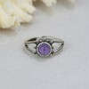 Amethyst Ring, Adjustable Healing Faceted Cut Amethyst Sun Ring, Vintage