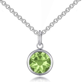 Philip Jones August (Peridot) Birthstone Necklace Created with Zircondia® Crystals