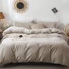 MooMee Bedding Duvet Cover Set 100% Washed Cotton Linen Like