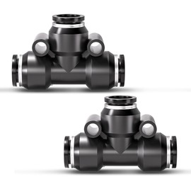 Innfeeltech 20 Pcs 10mm Black Tee Push to Connect Pneumatic Fitting Quick Release Pneumatic Connectors