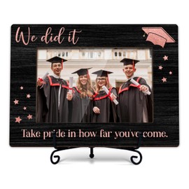 ZIIUFRN Graduation Picture Frame, 2025 Graduation Photo Frames with Iron Stand, Graduation Gifts for Her Him, We Did it College Grad Keepsake (Fit 4x6 Photos)-C02