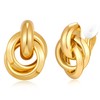 YUJIE Gold Clip On Earrings for Women Gold Plated Geometric