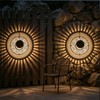 Veeydrut Solar Mandala Wall Lights, Waterproof Metal Outdoor Fence Decor