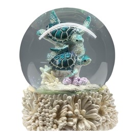 ICE ARMOR 3.25" H Sea Turtle Snow Globe Statue Sculpture Ornament Decoration Home/Room Decor Ideas for Housewarming, Holidays and Birthdays Great Collectible Addition