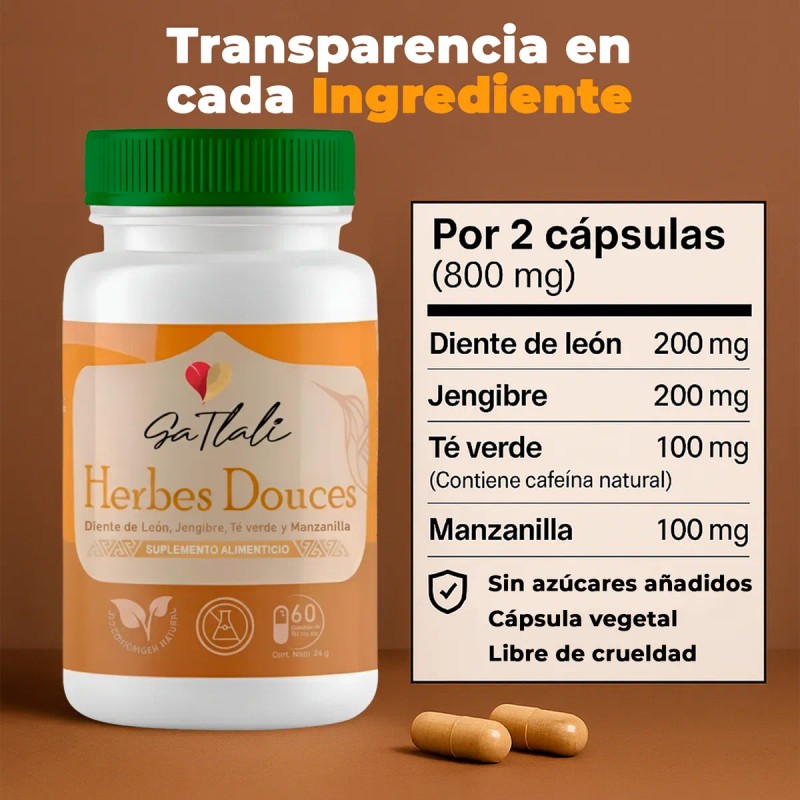 Gatlali Herbes Douces Jengibre T Verde Manzanilla Digestin Sin Sabor