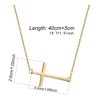 Q&D&S 14K Dainty sideways cross necklace for women Cute Faith