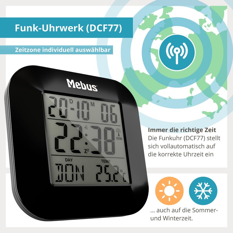 Mebus 51510 Funk alarm clock black