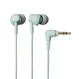 Audio-Technica ATH-CK350X GR Earphones, Wired Earphones, In-Ear Type, Reclaimed Plastic, Antibacterial, Small, Green