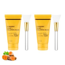 2Pcs Turmeric Collagen Night Wrapping Mask, Overnight Mask For Nourishing, Turmeric Night Wrapping, Vitamin C, Easy to Fall Off