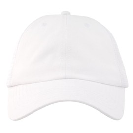 AOSMI Comfy Soft Vintage Washed Trucker Baseball Hat Adjustable Plain Blank Mesh Snapback Summer Sports Ball Cap Women Men White/Elastic Strap