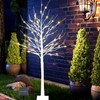 FUCHSUN 6FT 128 LED Solar Lighted Birch Tree Outdoor, Artificial