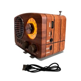 Yageking M-1161BT Portable Retro Radio FM AM SW, with Bluetooth, Rechargeable Battery, Support TF Card, USB Playing