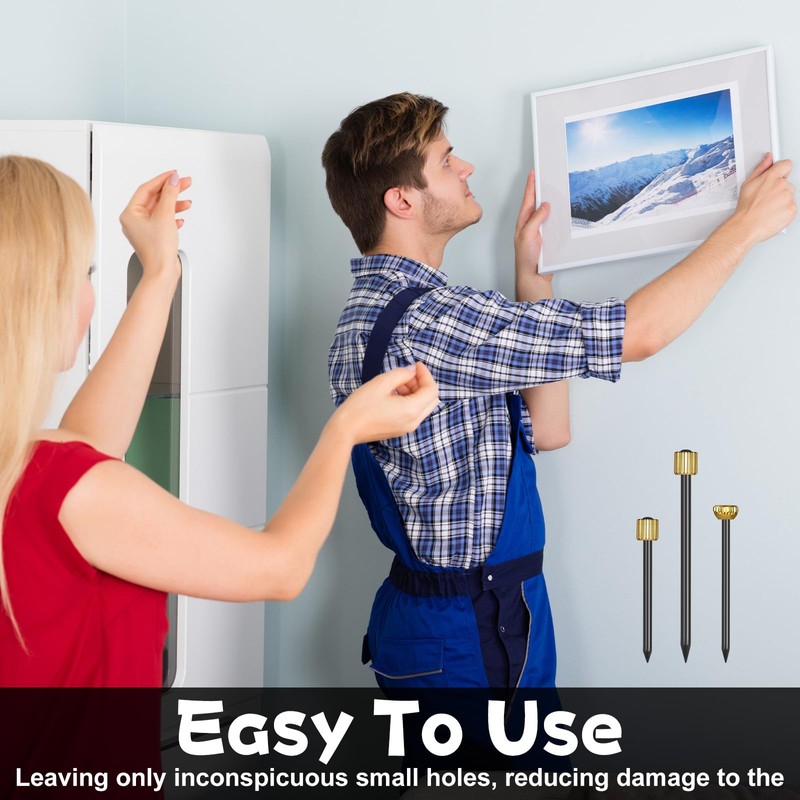 90Pcs Picture Hanging Nails,Wall Pins for Hanging Pictures,Hang Nails for