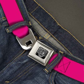 Buckle-Down Seatbelt Belt - Neon Pink Print - 1.5" Wide - 24-38 Inches in Length