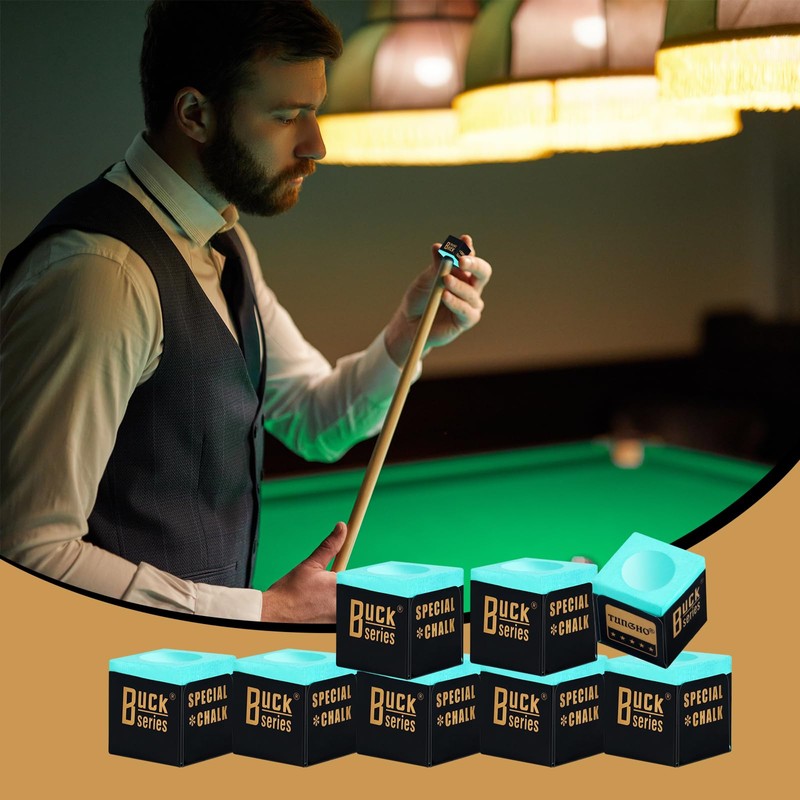 TRIITECH Snooker Chalk,Green Pool Cue Chalk Billiard Chalk 12 Cubes