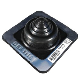 #1 (1/4" - 2-1/4") SQUARE BLACK EPDM Flexible Pipe Flashing, Roof Jack, Pipe Boot Flashing Dektite (DFE101G)