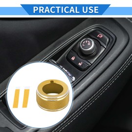 VekAuto Rückspiegel-Einstellsteuerungsschalter-Knopfabdeckungsring kompatibel für Subaru Forester 2019-2024, stabile Aluminiumlegierung in Goldton.