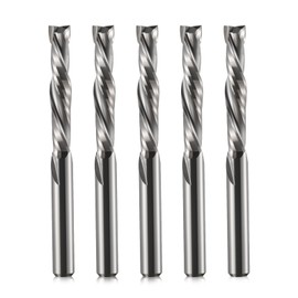 2-Edge Up & Down Cut Bit, 4mm Screw Stem, 22mm Cutting Length Compression Bit Spiral CNC Router Bits End Mill Carbide Router Bit Set for CNC Milling Machine Woodworking 5 Pack