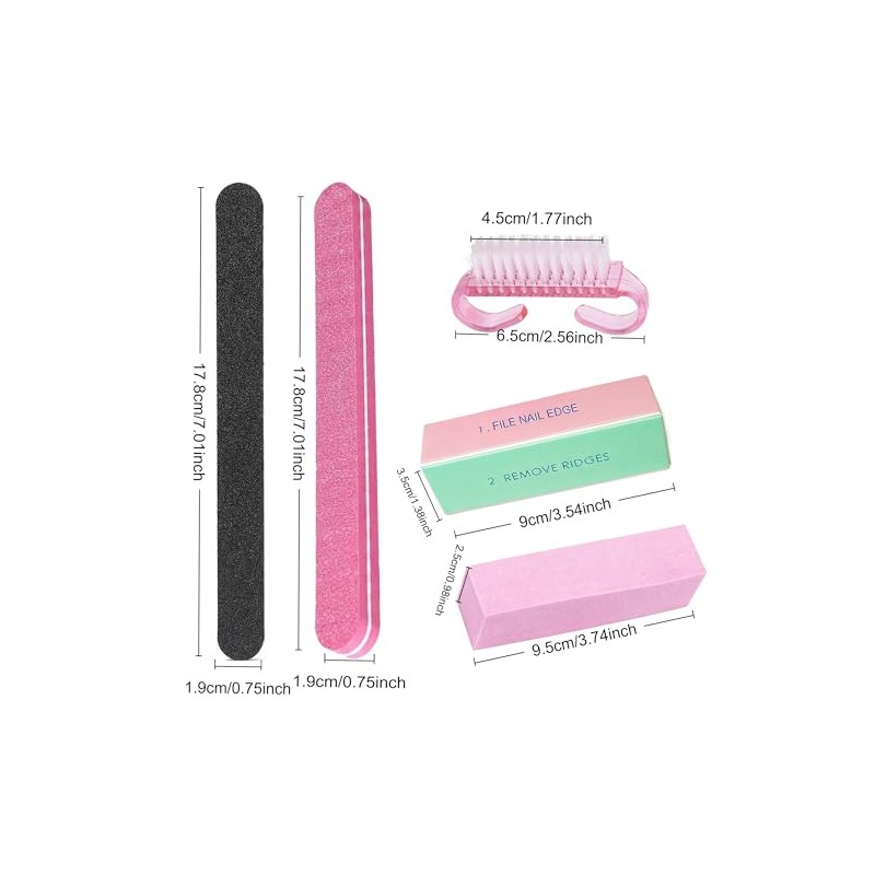Juego profesional de limas y pulidores de uñas, 5 piezas
