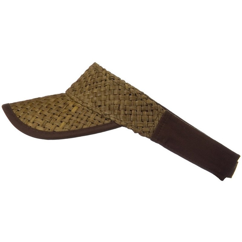 Wholesale Straw Trucker Visor (Brown/Brown) - 21860