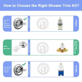 T13020 Shower Handle Replacement, compatible with Delta Classic 13 Series, Single-Function Shower Valve Trim Kit, Brushed Nickel Shower Trim Kit (Cartridge Included)