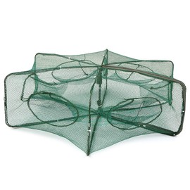 Lixada Foldable Fishing Net Hexagon 6 Hole Fishing Net Shrimp Cage Trap Minnow Crab Baits Mesh Trap Net